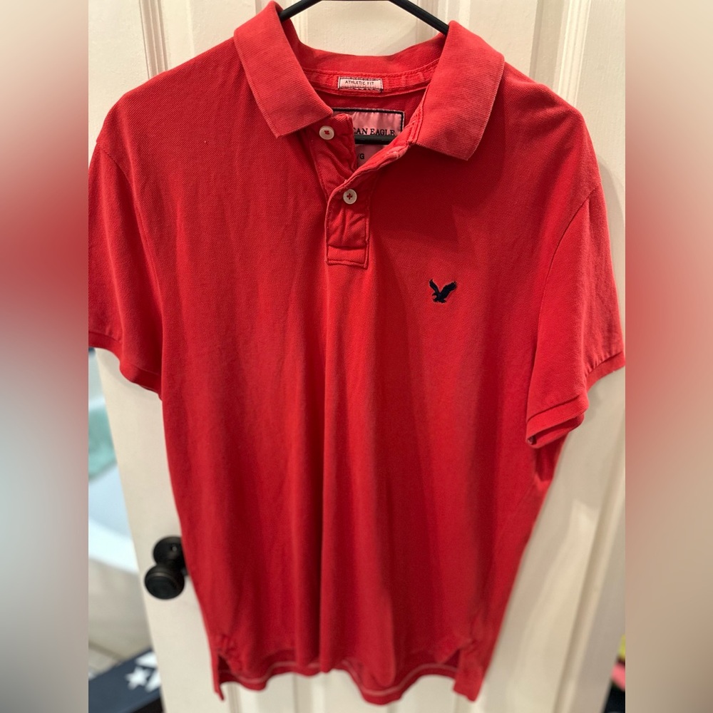 American Eagle Outfitters Vibrant Red Polo Shirt
